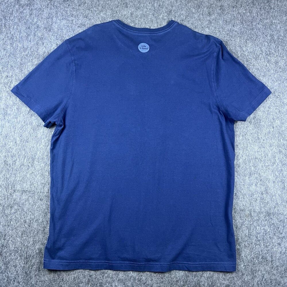 Life Is Good Men's Crusher Tee Classic Fit Football 100% Cotton Blue Size XL - Picture 10 of 12